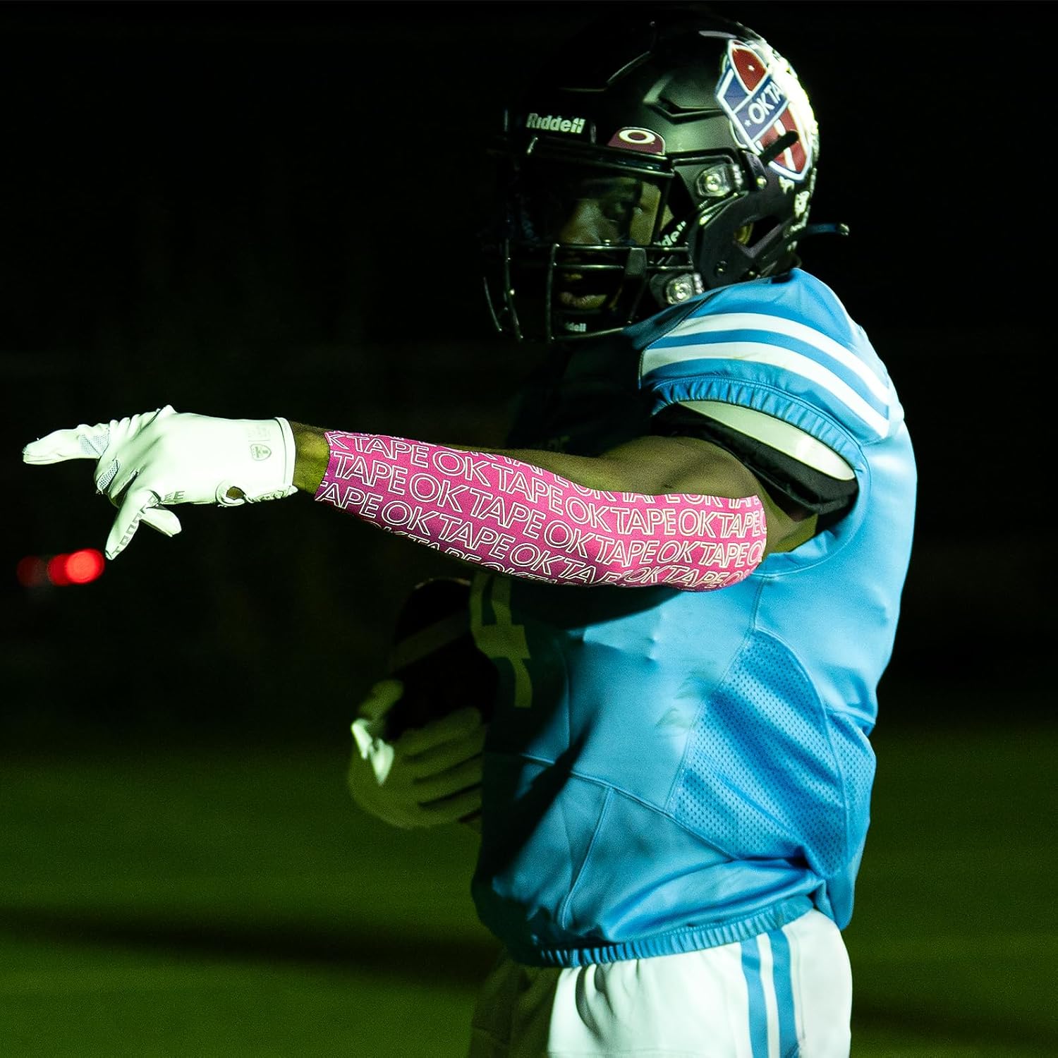 OK TAPE Turf Tape Football, Extra Wide Kinesiology Tape, Protects Arm from Turf Burn, Waterproof, Flexible, Super Sticky, Pink Athletic Tape (4 Inch x 30 Feet)